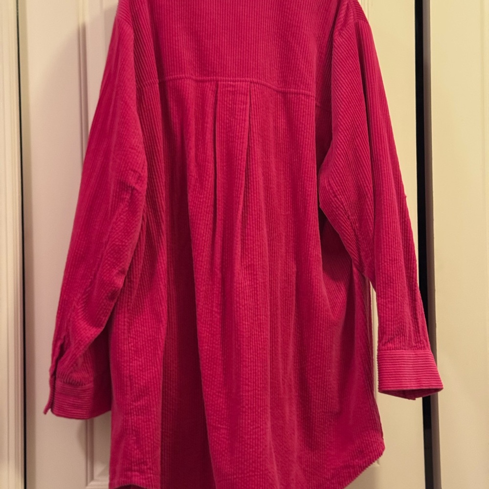 Lane Bryant Vibrant Pink Corduroy Jacket. - Picture 2 of 3